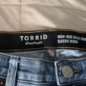 Torrid High-Rise Baggy Straight Classic Denim Jeans